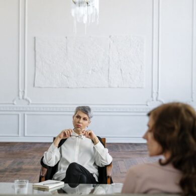 Photo by cottonbro studio: https://www.pexels.com/photo/woman-in-white-long-sleeve-shirt-sitting-on-brown-couch-4098233/