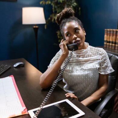 Photo by RDNE Stock project: https://www.pexels.com/photo/a-woman-in-white-shirt-sitting-on-a-chair-6170560/