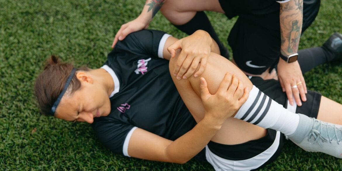 Photo by Anastasia Shuraeva: https://www.pexels.com/photo/injured-woman-lying-on-grass-field-9519544/