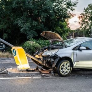 Photo by Boost Media-Marketing: https://www.pexels.com/photo/crashed-car-into-lamp-post-on-london-street-38339706/